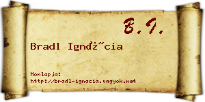 Bradl Ignácia névjegykártya